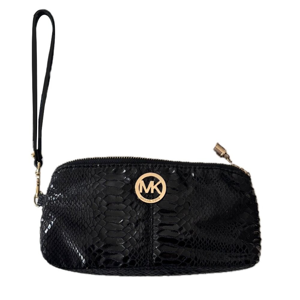 Michael Kors Wristlet Faux Leather Python Embosse… - image 1